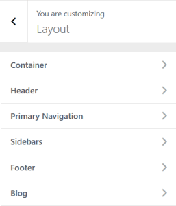 GeneratePress theme layout options