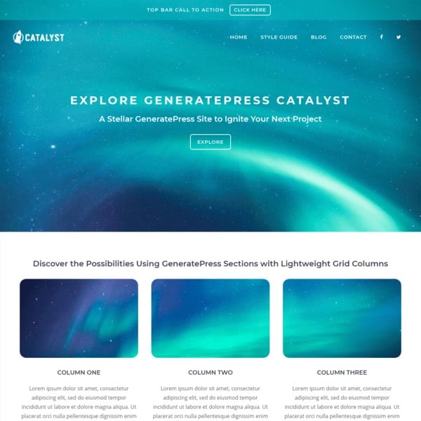 Generatepress theme design example