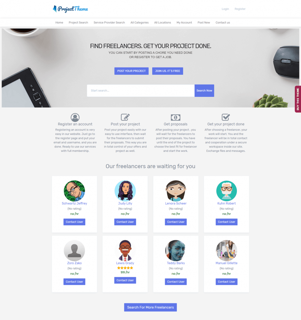 Project Freelancer Theme review